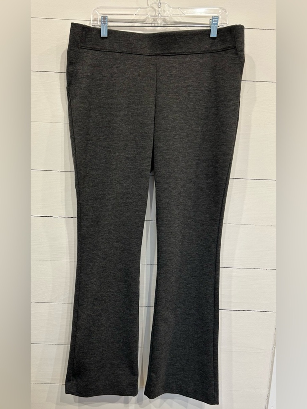 Vera Wang Simply Vera, Bootcut Gray Stretch Pull on Business Casual Pants.